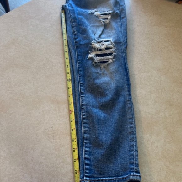 American Eagle Hi-Rise Denim Jegging Crop Super Stretch 8 (28.5) - Picture 6 of 7